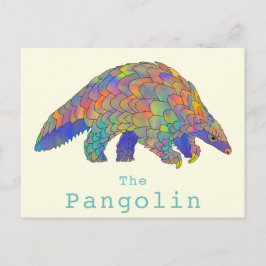 Pangolin gefährdete Arten Farbenfrohe Tierart Postkarte