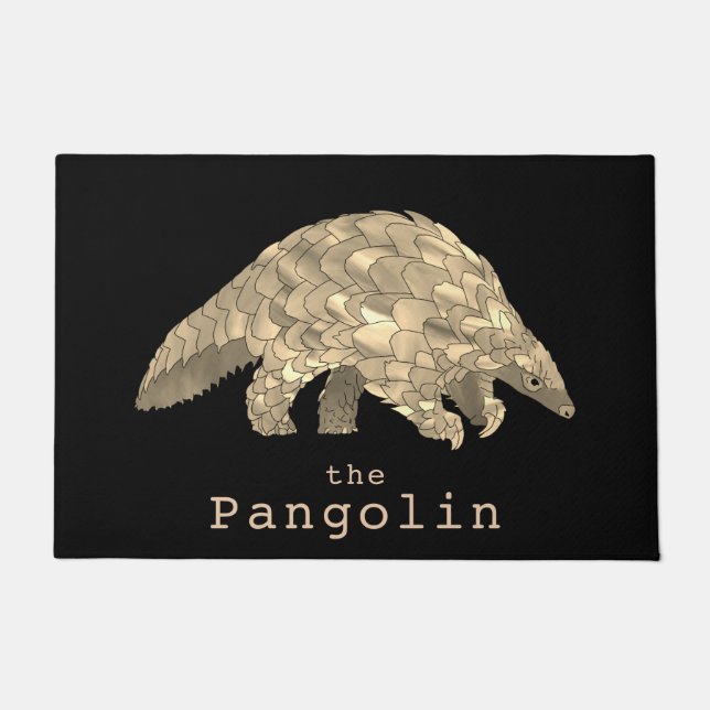 Pangolin gefährdete Tierarten - Tierrechtsaktivier Fußmatte (Vorderseite)