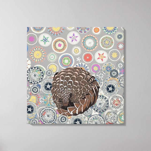 Pangolin mandala leinwanddruck (Vorderseite)