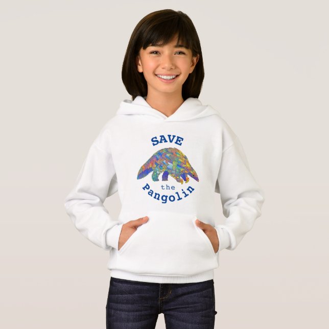 Pangolin Niedlich gefährdete Tierarten Hoodie (Vorne ganz)
