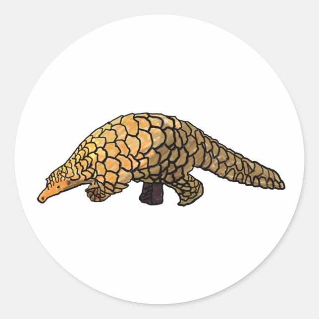 Pangolin Runder Aufkleber (Vorderseite)