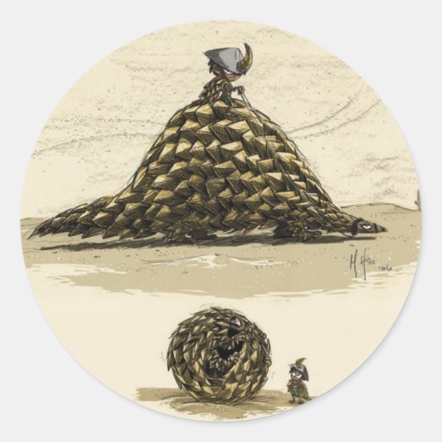Pangolin Warrior Runder Aufkleber (Vorderseite)