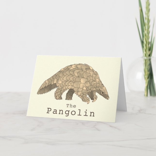 Pangolin Wildtiere gefährdete Arten Tierart Art Karte (Vorderseite)