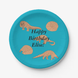 Pangolins Geburtstag Pappteller