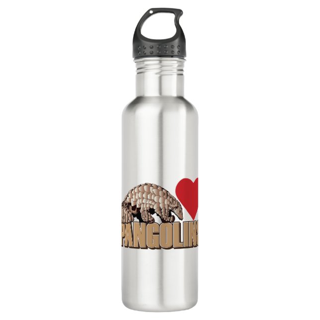 Pangolins-Herz Edelstahlflasche (Vorderseite)