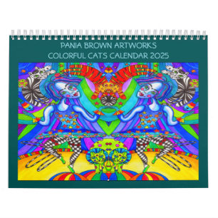 PANIA BROWN ARTWORKS FARBENFARBIGE KATZEN KALENDER