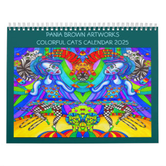 PANIA BROWN ARTWORKS FARBENFARBIGE KATZEN KALENDER