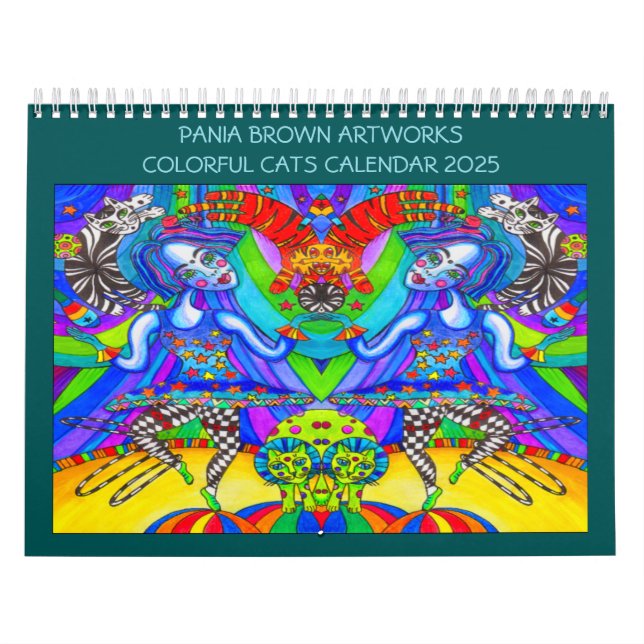 PANIA BROWN ARTWORKS FARBENFARBIGE KATZEN KALENDER (Titelbild)