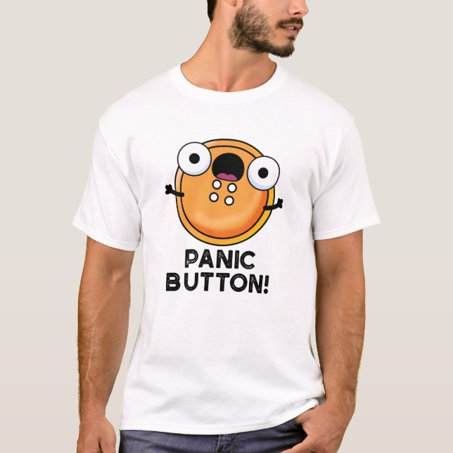 Panic Button Funny Sewing Puff T-Shirt (Vorderseite)