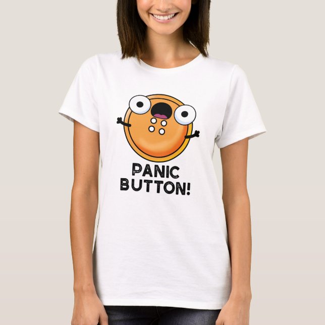 Panic Button Funny Sewing Puff T-Shirt (Vorderseite)