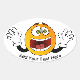 Panic Emoji Ovaler Aufkleber