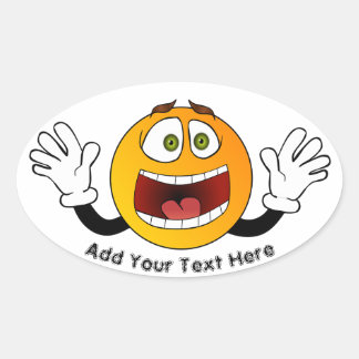 Panic Emoji Ovaler Aufkleber