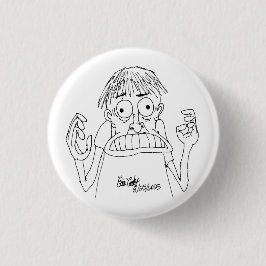 panicky cartoon character button