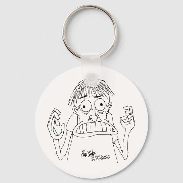 panicky cartoon character schlüsselanhänger (Vorderseite)