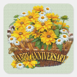 Panier à fleurs ~ Sticker Anniversaire