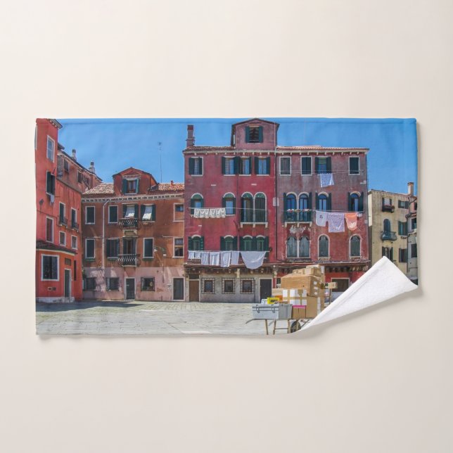 Panier avec boîtes à Venise (Serviette à main)