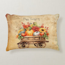 Panier d'action de grâces rustique Coussin d'accen