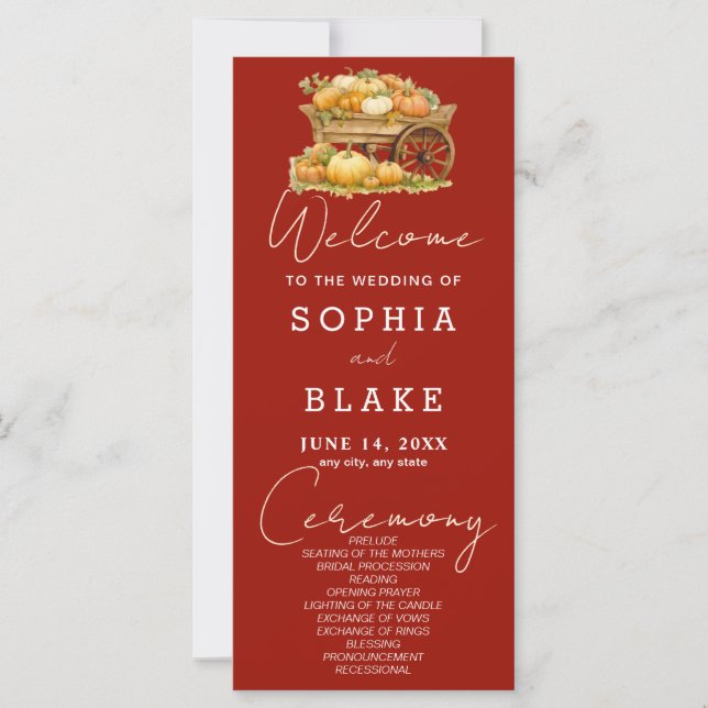 Panier de Citrouille Chêne d'automne Programme de  (Devant)