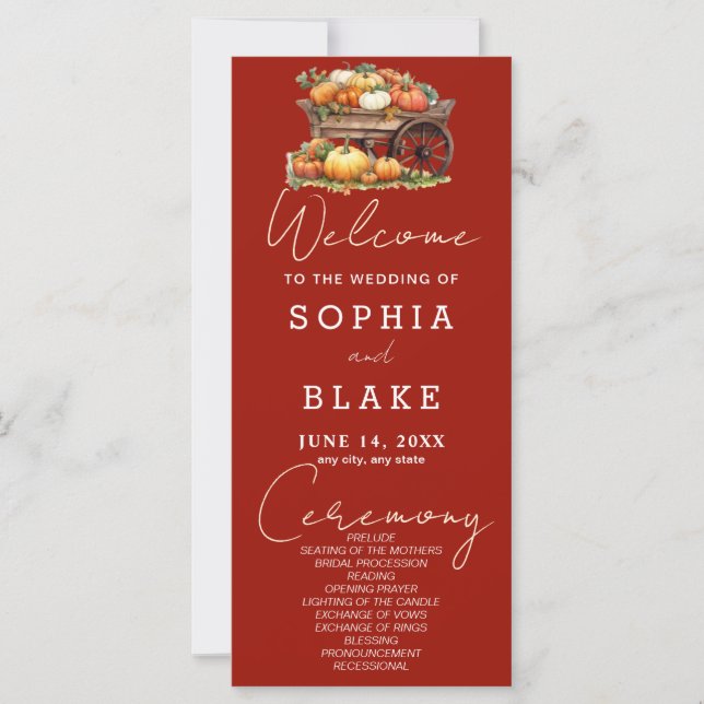 Panier de Citrouille Chêne d'automne Programme de  (Devant)