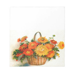 Panier De Fleurs D'Automne Bloc-Notes