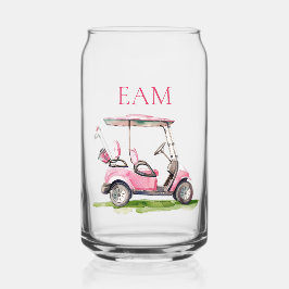 Panier de golf rose Preppy Monogramme