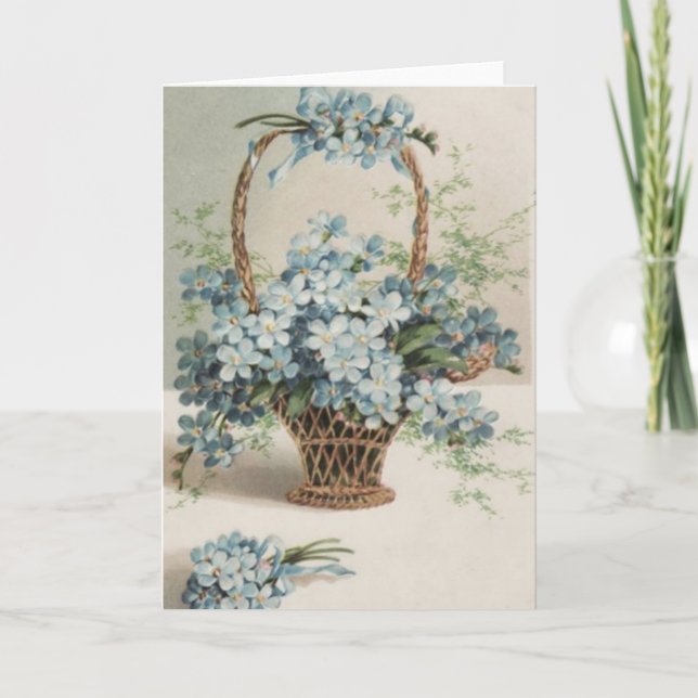 Panier de la carte de fête des mères Forget-Me-Not (Devant)