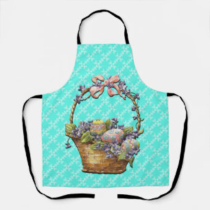 Panier de Pâques Turquoise À damiers tablier desig