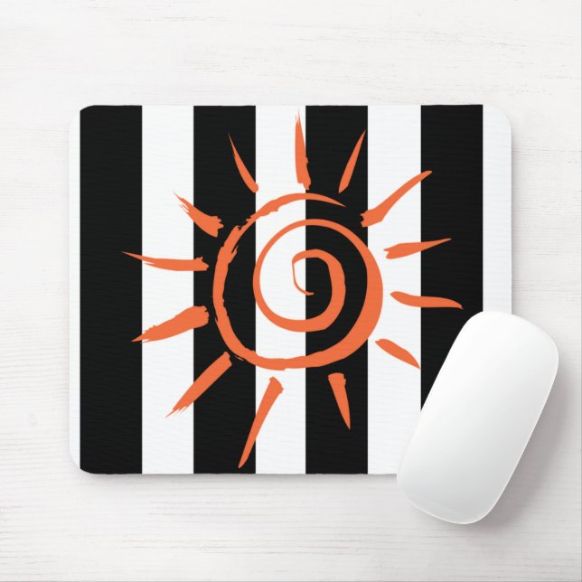 Panier de souris Black White Stripe Star ! Tapis d (Avec souris)