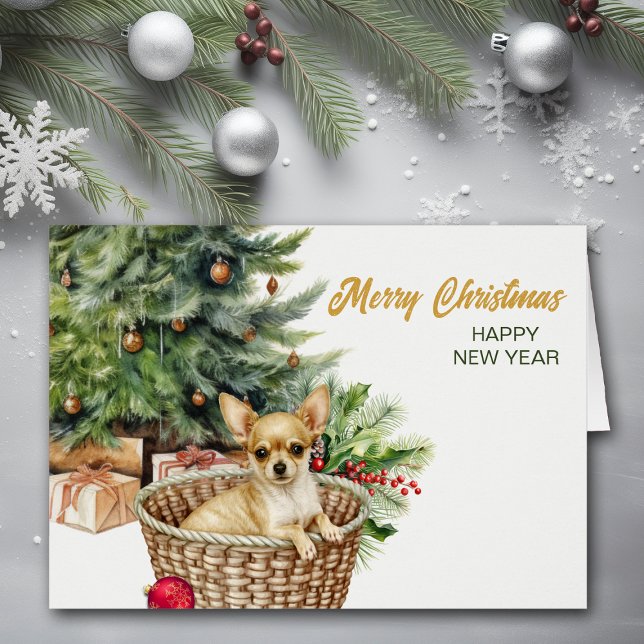 Panier en osier pour chien Chihuahua Noël (Créateur téléchargé)