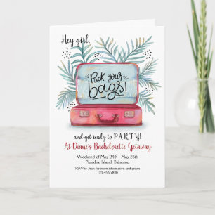 Panier vos sacs Bachelorette Fête Invitations Plie