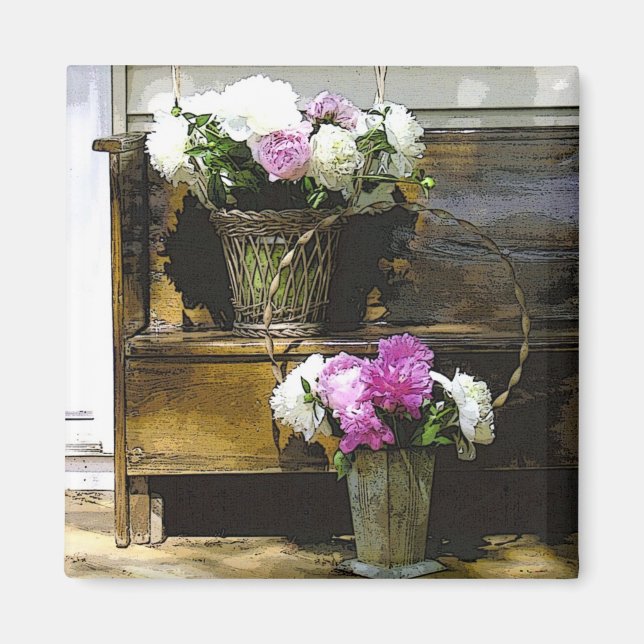 Paniers de pivoines Magnet (Devant)