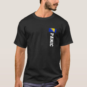 Panik Bosnienflagge Nachname Coat of Arm Emblem Cr T-Shirt