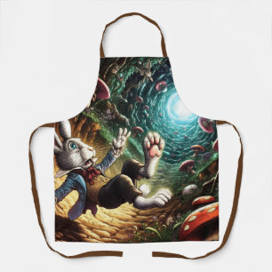 Panikhase, die das Kaninchenloch herunter fällt Schürze