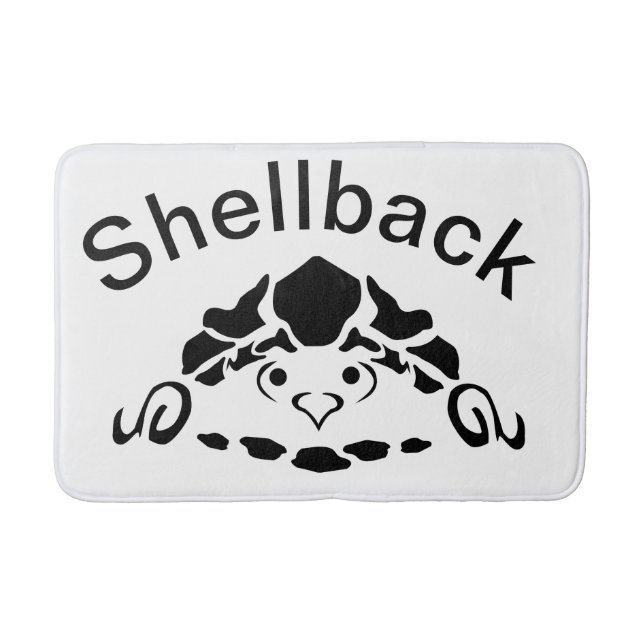 Panikschildkröte versteckt sich in seiner Muschel Badematte (Vorderseite)