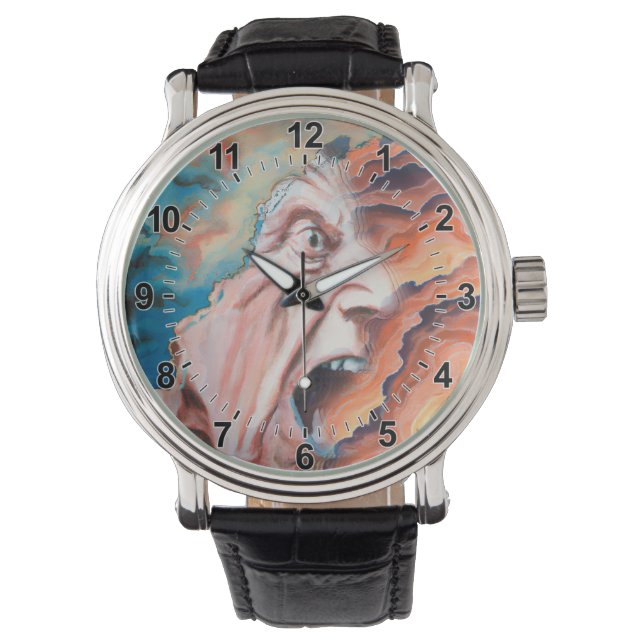 Panikwellen Ölmalerei Armbanduhr (Vorderseite)