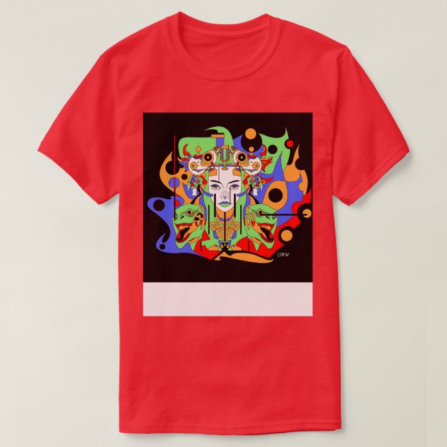 Paninaro Metall Wahnsinn in ecopop abstrakte Frau  T-Shirt (Design vorne)