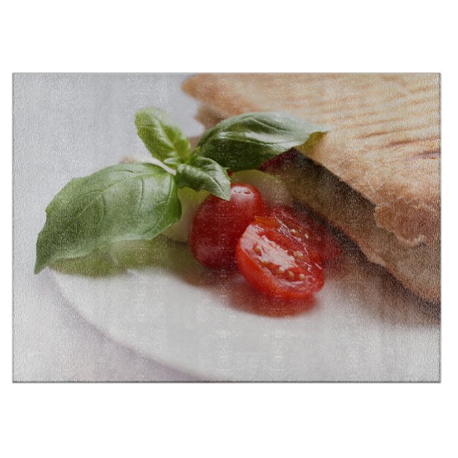Panini Caprese gesunde italienische Nahrung Schneidebrett (Vorderseite)