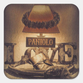 Paniolo Liebe Quadratischer Aufkleber