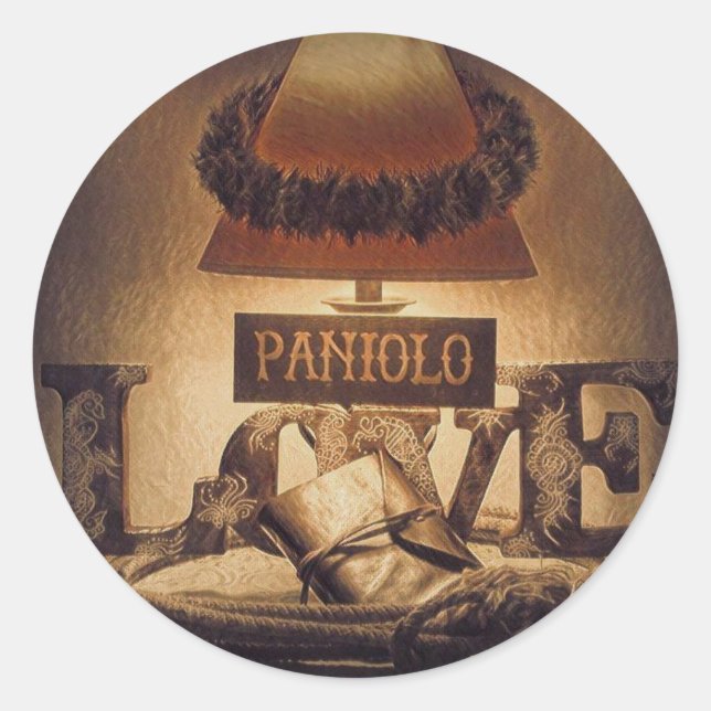 Paniolo Liebe Runder Aufkleber (Vorderseite)