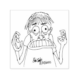 panischer Cartoon-Charakter Permastempel