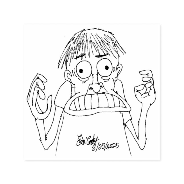 panischer Cartoon-Charakter Permastempel (Design)