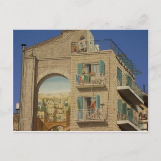 Panited Wand eines Hauses in Jerusalem Postkarte