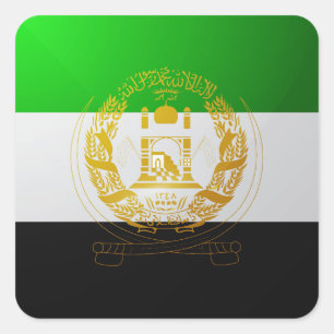 Panjshir-Hochglanzflagge Quadratischer Aufkleber