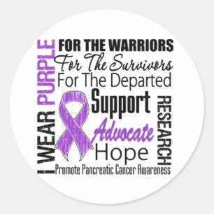Pankreaskarzinom I trage Lila Multiplex Runder Aufkleber