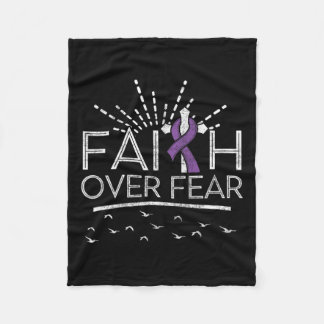 Pankreaskrebs-Glaube über Angst Lila Schleife Fleecedecke