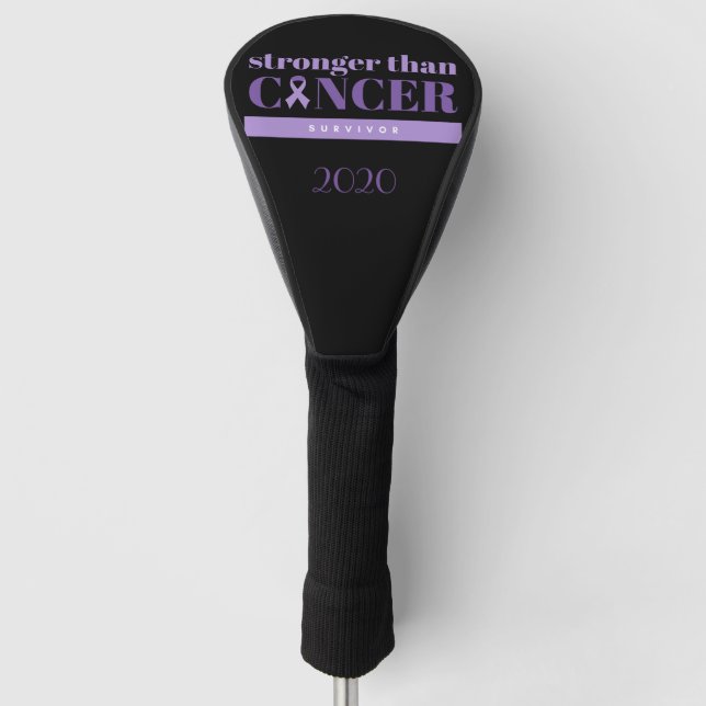 Pankreaskrebsüberleben Lila Golf Headcover (Vorderseite)