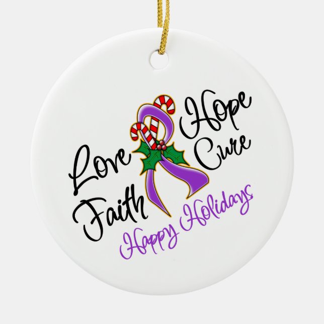 Pankreatische Liebe Krebs Hoffnung Urlaub Keramik Ornament (Vorne)