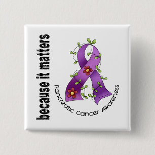 Pankreatischer Krebs-Blumen-Band 3 Button
