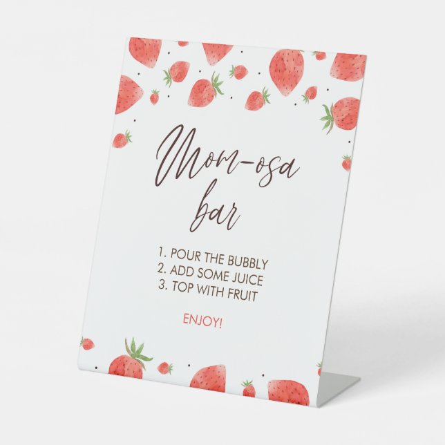 Panneau à Baby shower de fraises Maman-Osa (Recto)