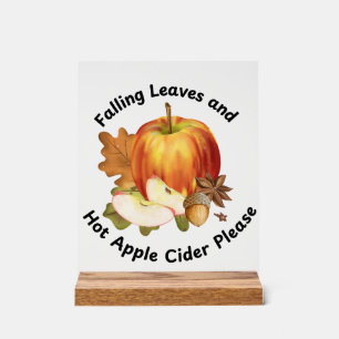 Panneau à cidre d'automne et de pomme